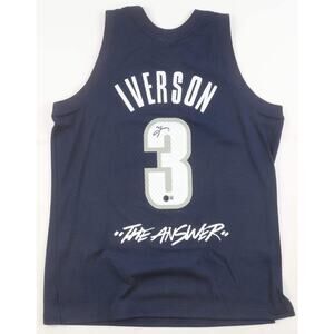 Allen Iverson Signed Georgetown Hoyas Mitchell Ness Authentic Jersey Beckett